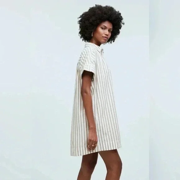 Madewell Collared Button-Front Mini Shirtdress - Picture 3 of 7